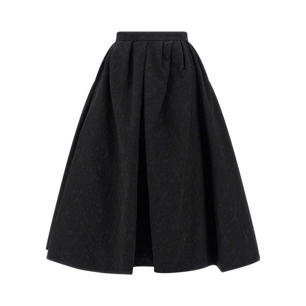 Carolina Herrera Black Cotton Midi Women's Skirt